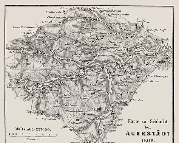 Map of the Battle of Jena and Auerstedt (AuerstAÔé¼dt) 1806