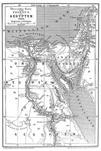 Map of Napoleons Campaign in Egypt 1798 - French campaign in Egypt and Syria