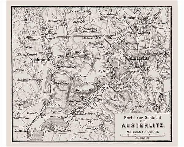 Map of the Battle of Austerlitz also known as the Battle of the Three Emperors