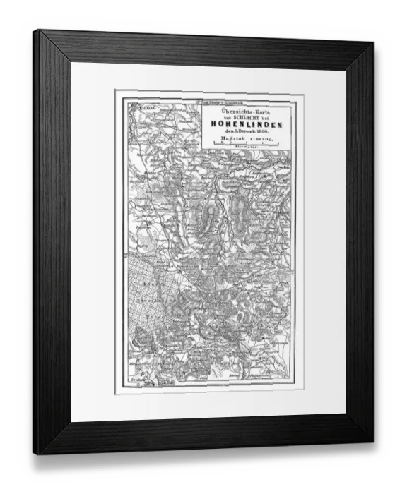 Framed Print : Map of The Battle of Hohenlinden, fought on 3 December 1800, during the French Revolutionary Wars Framed Print : Map of The Battle of Hohenlinden, fought on 3 December 1800, during the French Revolutionary Wars