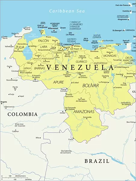 Map of Venezuela - Vector
