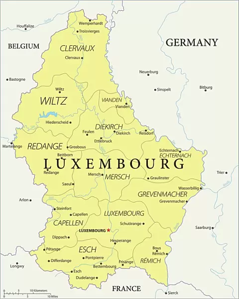 Map of Luxembourg - Vector