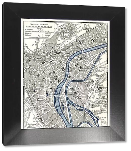 Liege city map 1895