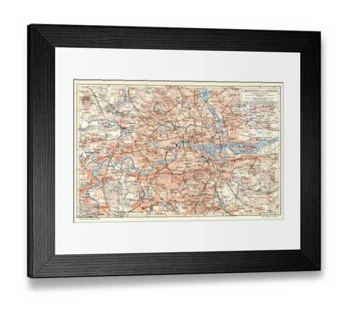 Framed Print : London City map 1895 Framed Print : London City map 1895