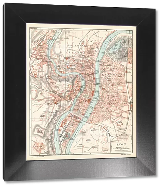 Lyon city map 1895