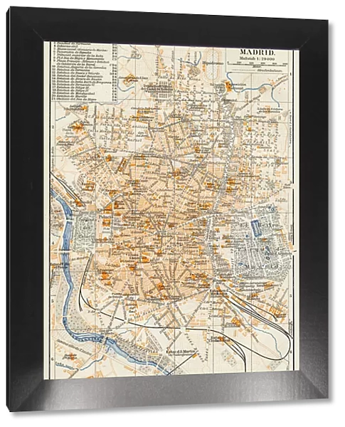 Madrid city map 1895
