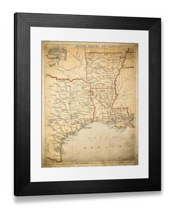 Framed Print : USA West Central States map of 1869 Framed Print : USA West Central States map of 1869