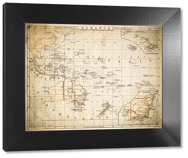Oceania map of 1869