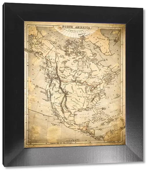 North America map of 1869