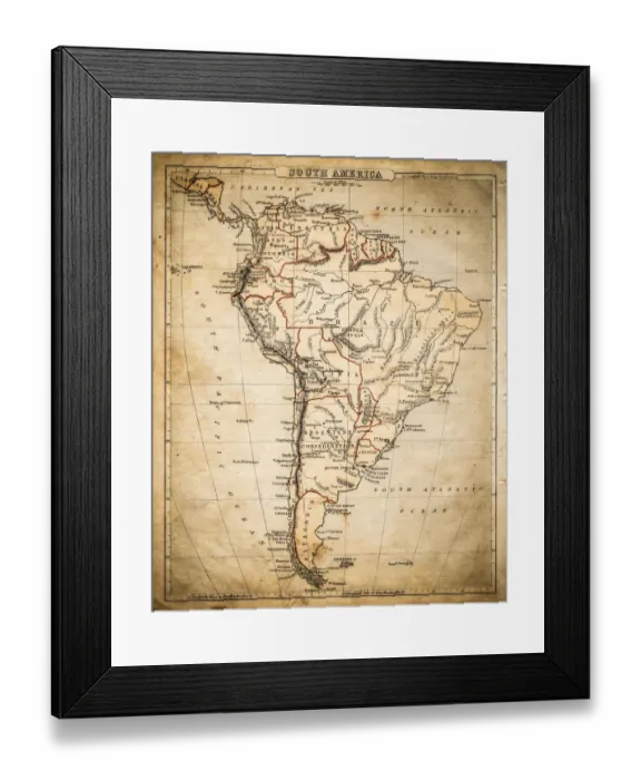 Framed Print : South America map of 1869 Framed Print : South America map of 1869
