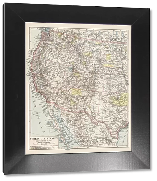 Map of USA Western States 1900