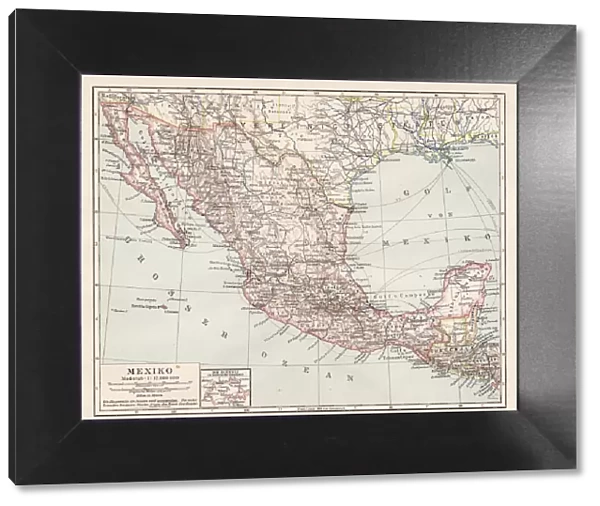 Map of Mexico and Central America 1900