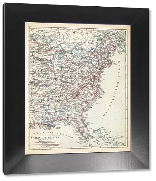 Map of USA Eastern States 1900