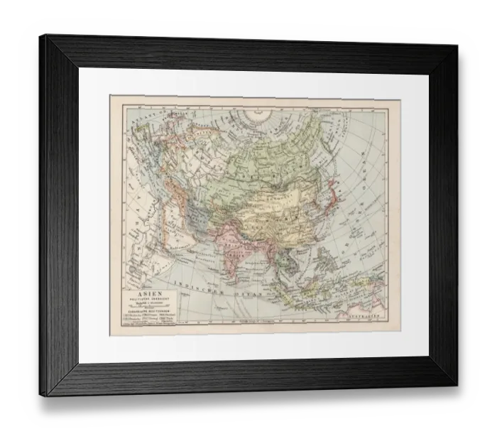 Framed Print : Map of Asia 1900 Framed Print : Map of Asia 1900