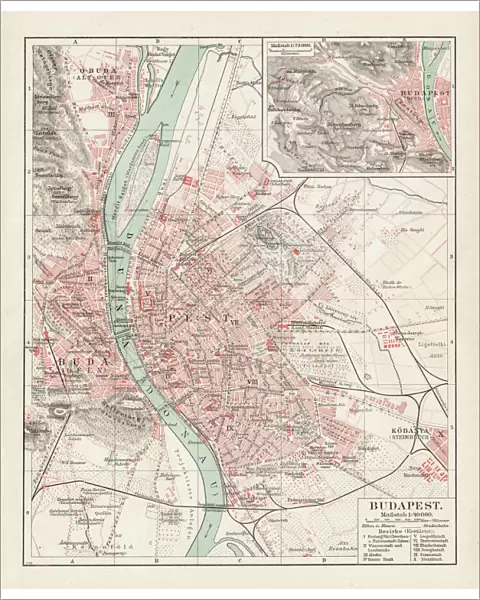 Map of Budapest 1900