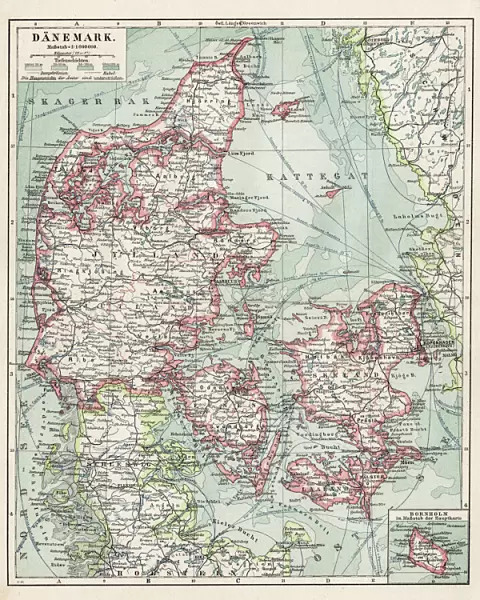 Map of Denmark 1900