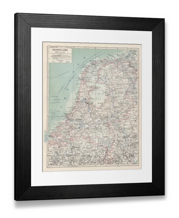 Framed Print : Map of Netherlands 1900