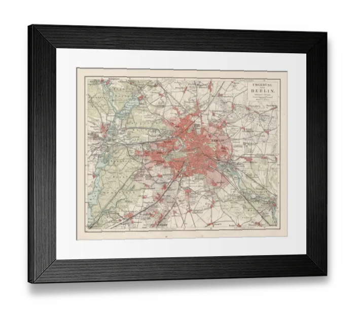 Framed Print : Map of Berlin 1900 Framed Print : Map of Berlin 1900