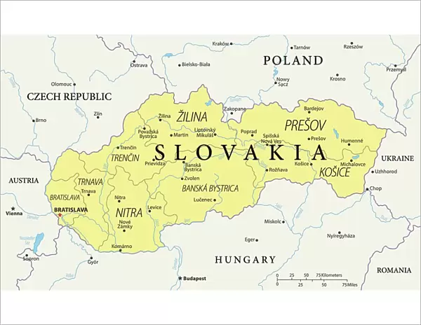 Map of Slovakia - Vector