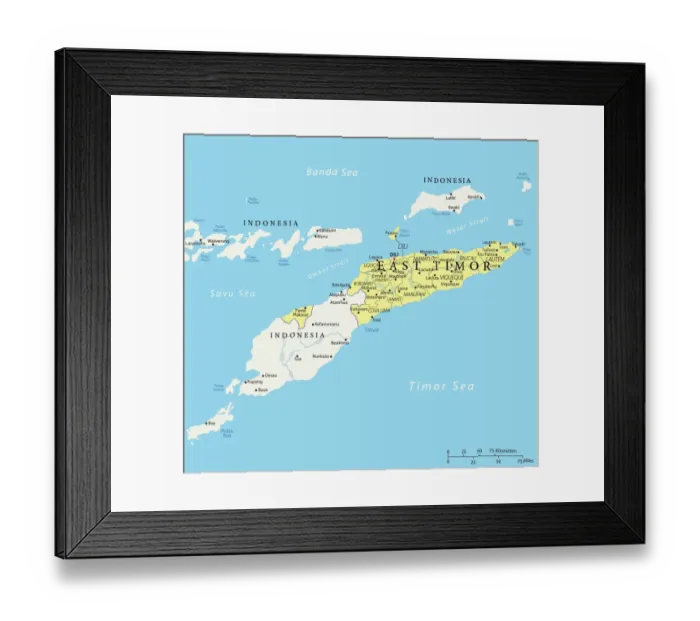 Framed Print : Map of East Timor - Vector Framed Print : Map of East Timor - Vector