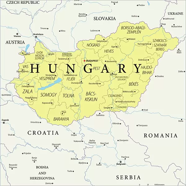 Map of Hungary - Vector