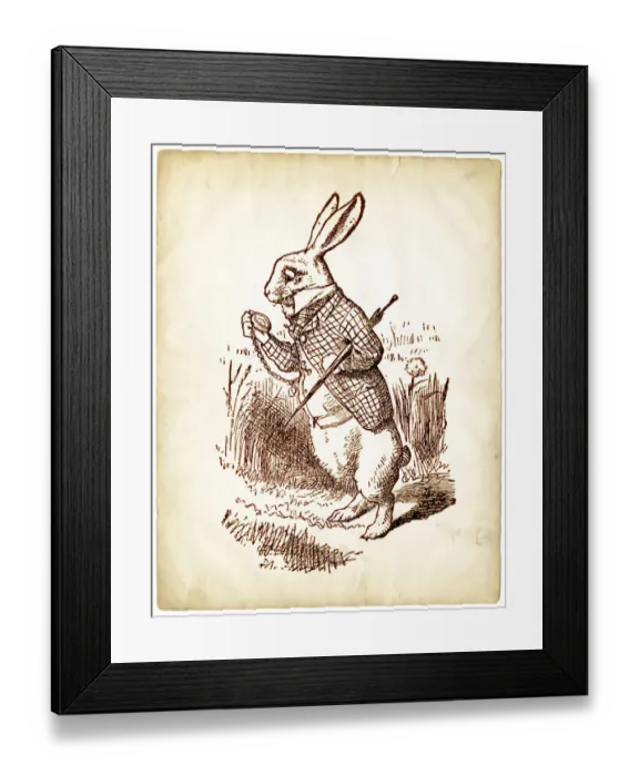 Framed Print : The White Rabbit from Alice in Wonderland Framed Print : The White Rabbit from Alice in Wonderland