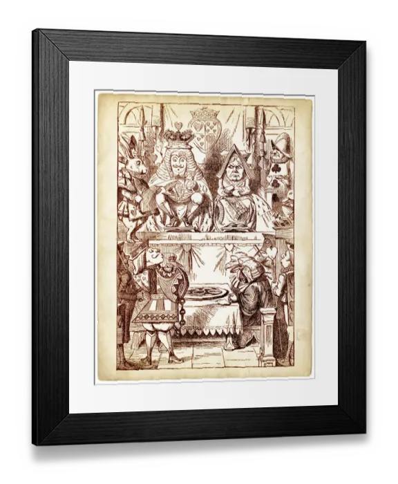 Framed Print : Engraving Alice in Wonderland