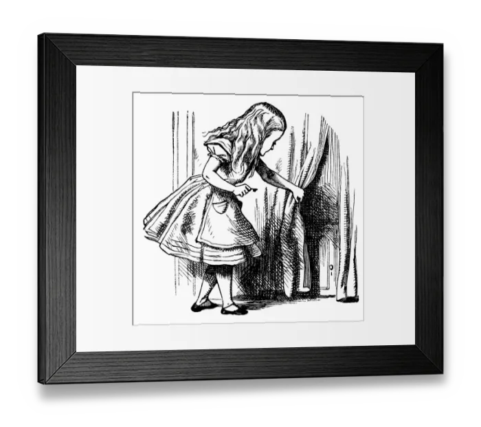 Framed Print : Characters, Imagination, Alice in Wonderland, For Children, Illustration and Painting
