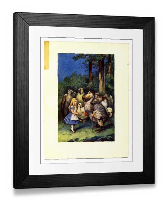 Framed Print : Alice and Dodo illustration, (Alices Adventures in Wonderland)