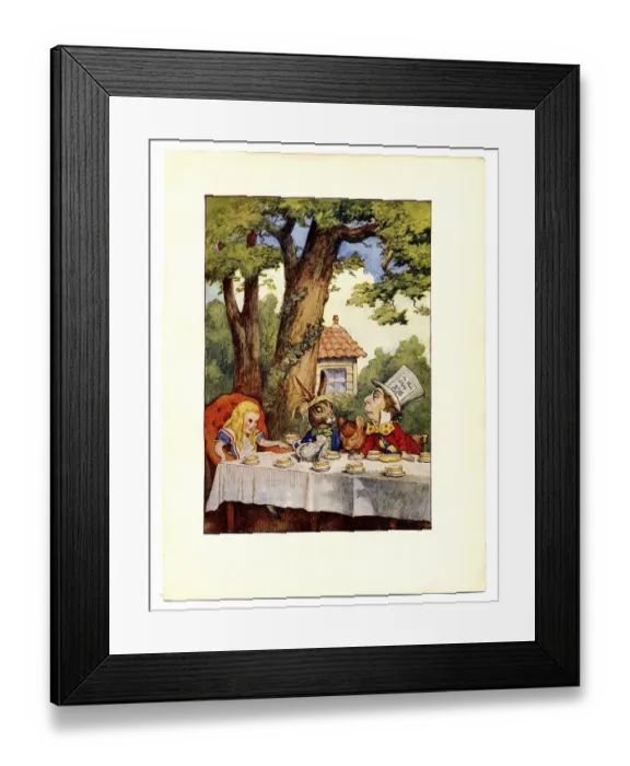 Framed Print : Tea party illustration, (Alices Adventures in Wonderland) Framed Print : Tea party illustration, (Alices Adventures in Wonderland)