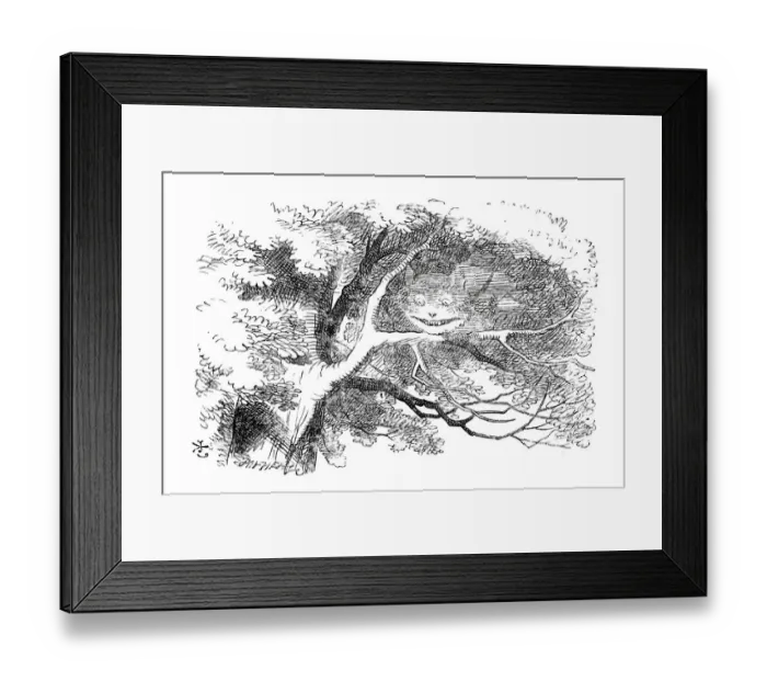 Framed Print : Alice in Wonderland - Cheshire Cat Framed Print : Alice in Wonderland - Cheshire Cat