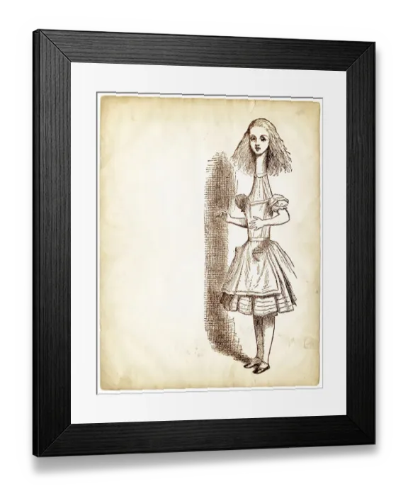 Framed Print : Engraving Alice in Wonderland