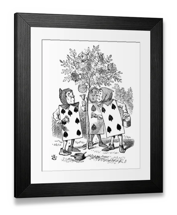 Framed Print : Alice in Wonderland - Painting the Queens Roses Framed Print : Alice in Wonderland - Painting the Queens Roses