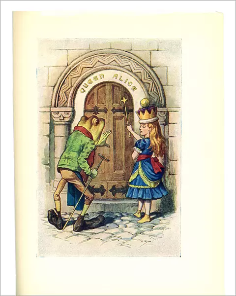 Queen Alice and frog illustration, (Alices Adventures in Wonderland)