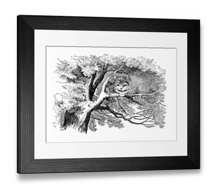 Framed Print : Grinning Cat, Alices Adventures in Wonderland Framed Print : Grinning Cat, Alices Adventures in Wonderland