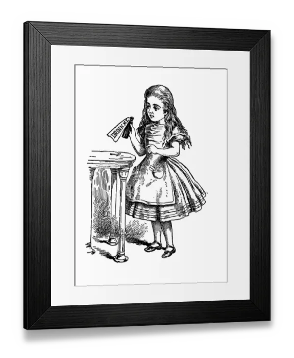 Framed Print : The Potions, Alices Adventure in Wonderland Framed Print : The Potions, Alices Adventure in Wonderland