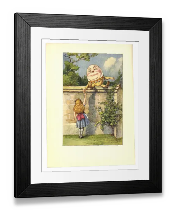Framed Print : Humpty Dumpty on a wall illustration, (Alices Adventures in Wonderland) Framed Print : Humpty Dumpty on a wall illustration, (Alices Adventures in Wonderland)