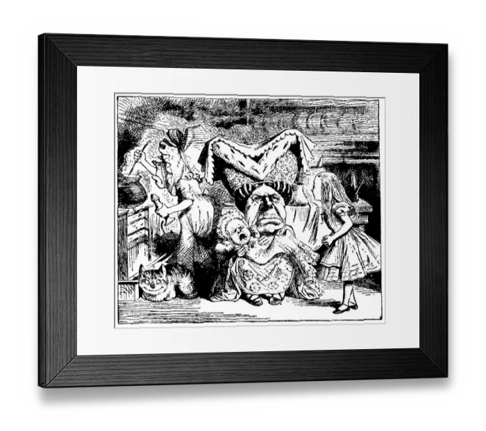 Framed Print : Duchess and crying baby illustration, (Alices Adventures in Wonderland) Framed Print : Duchess and crying baby illustration, (Alices Adventures in Wonderland)