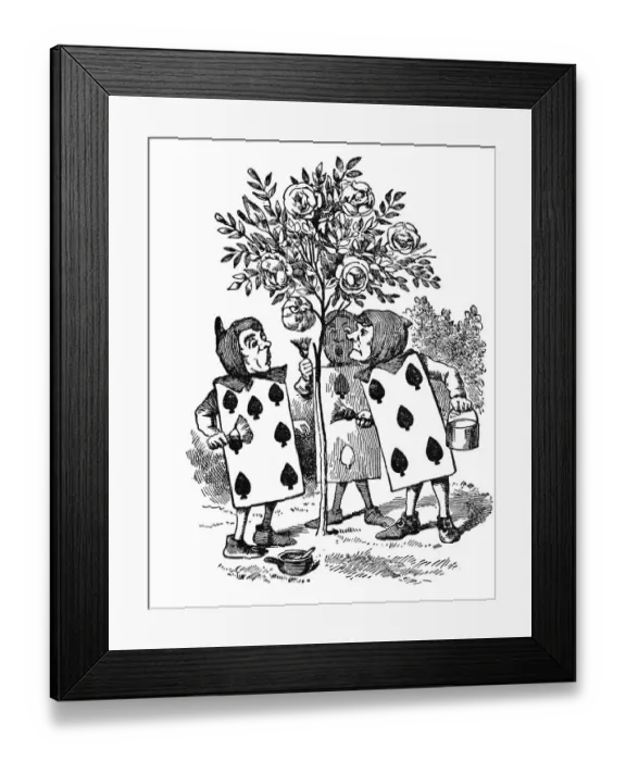Framed Print : Painting Roses, Alices Adventures in Wonderland Framed Print : Painting Roses, Alices Adventures in Wonderland