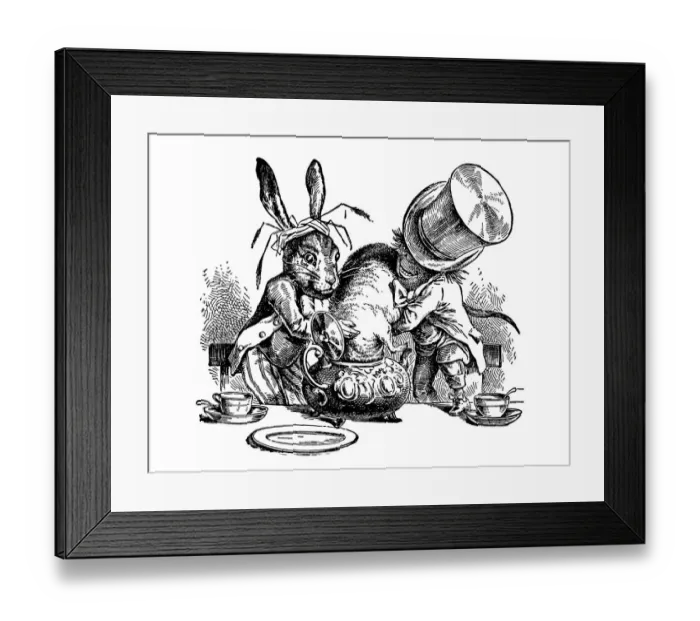 Framed Print : Tea Party, Alices Adventures in Wonderlands