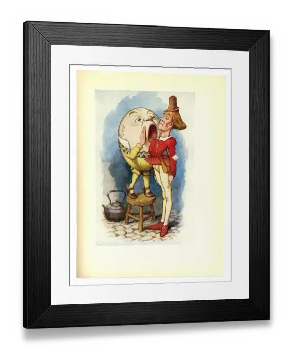 Framed Print : Humpty and the messenger illustration, (Alices Adventures in Wonderland) Framed Print : Humpty and the messenger illustration, (Alices Adventures in Wonderland)