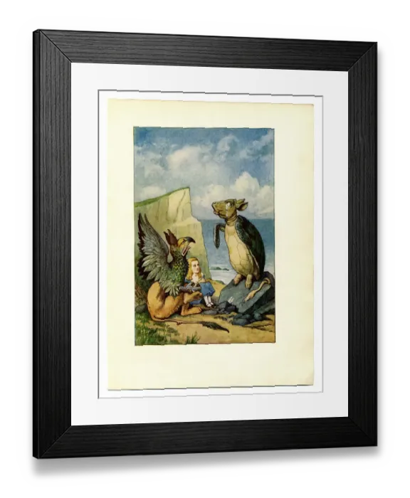 Framed Print : The Mock Turtle illustration, (Alices Adventures in Wonderland) Framed Print : The Mock Turtle illustration, (Alices Adventures in Wonderland)