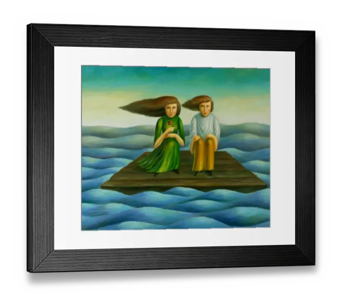 Framed Print : Drifters. Illustration and painting Framed Print : Drifters. Illustration and painting