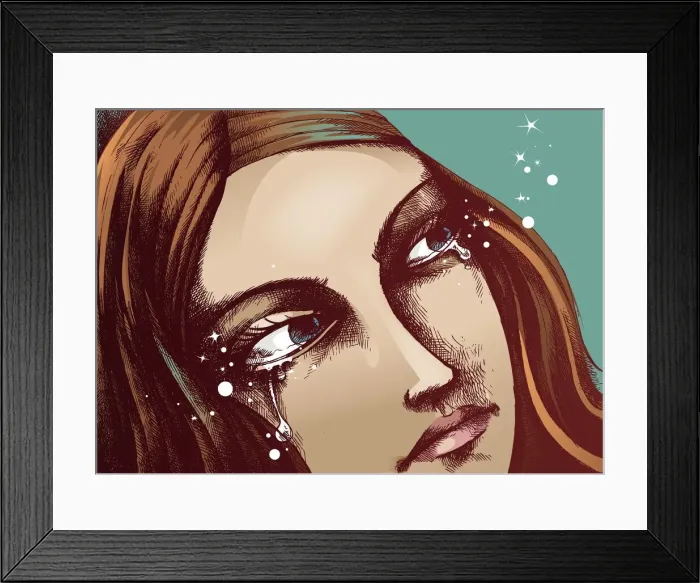Framed Print : Tears. Sketch and colors are on different layers Framed Print : Tears. Sketch and colors are on different layers