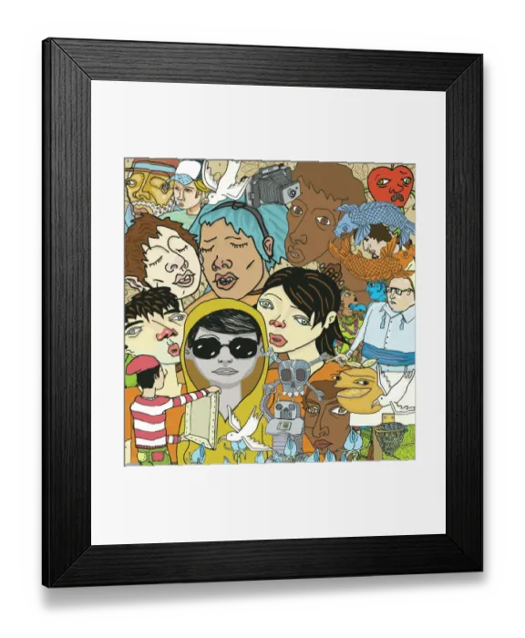 Framed Print : Drawing of a great variety of people Framed Print : Drawing of a great variety of people