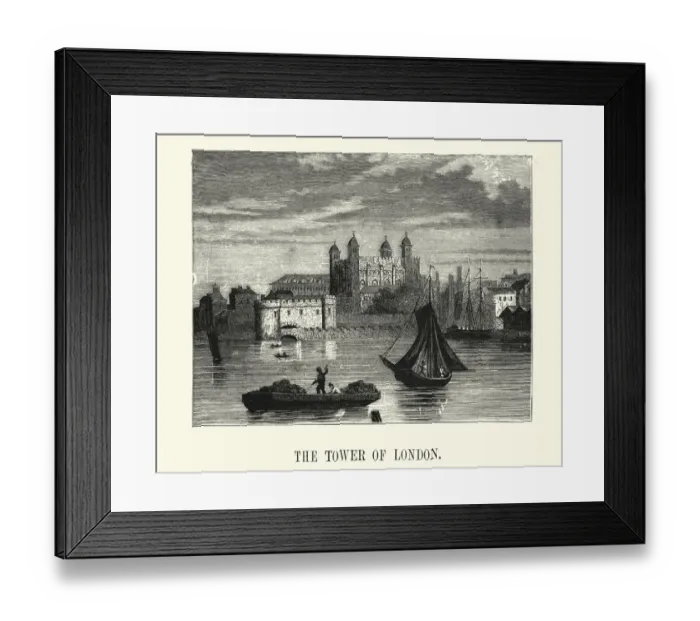 Framed Print : The Tower of London from the Thames 19th Century Framed Print : The Tower of London from the Thames 19th Century
