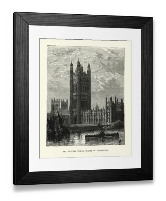 Framed Print : Victorian London - Victoria Tower, Houses of Parliament