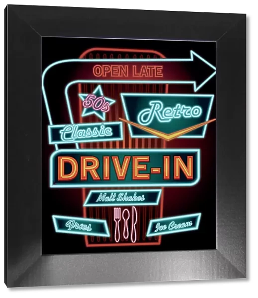 Classic Drive-In Theatre neon sign