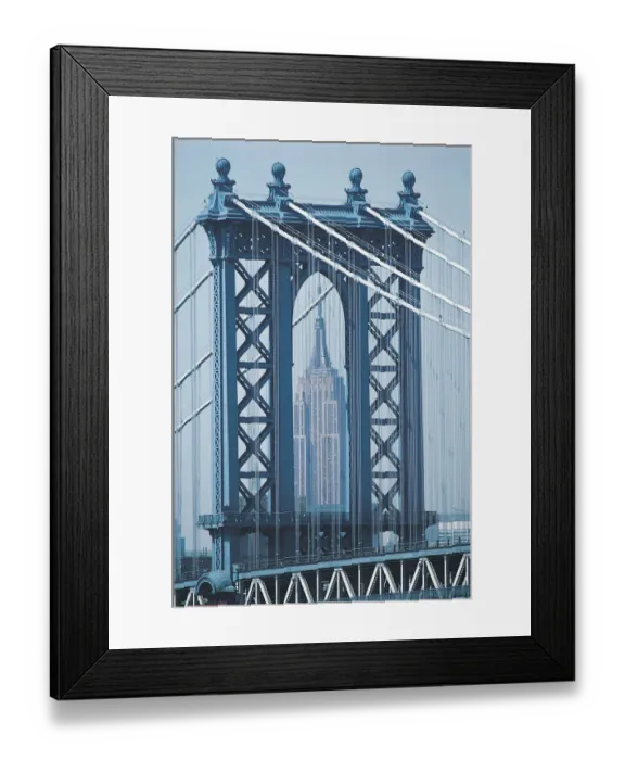 Framed Print : USA, New York City, Manhattan Bridge and the Empire State Building Framed Print : USA, New York City, Manhattan Bridge and the Empire State Building