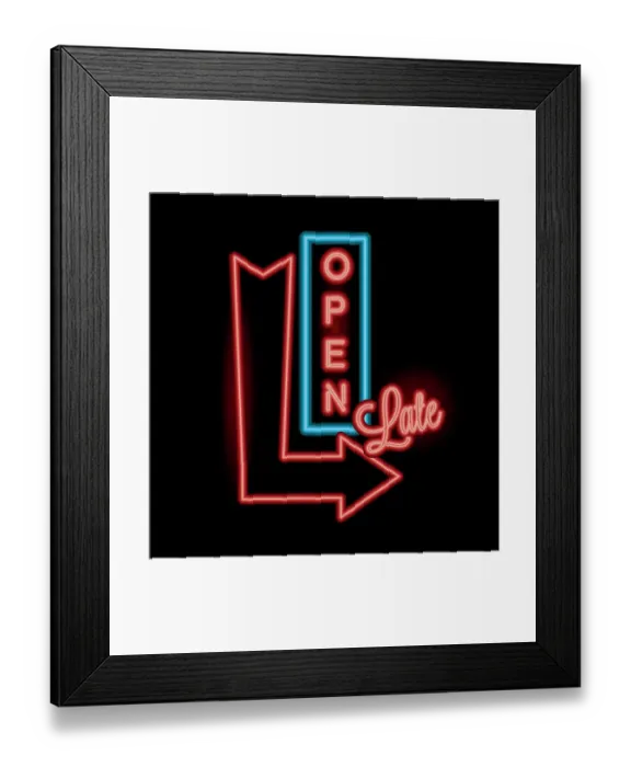 Framed Print : Neon open sign Framed Print : Neon open sign